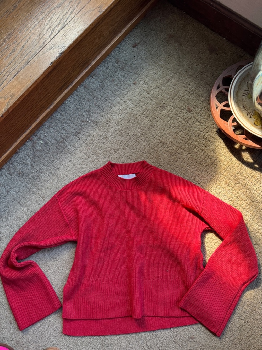 Pink Rose Red Crewneck Sweater